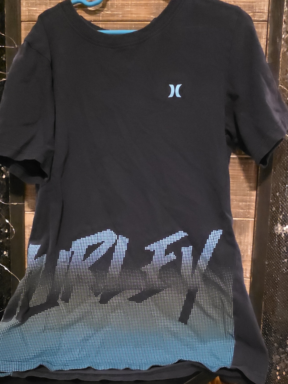 Hurley Boy's Navy Short-Sleeve Tee with Blue Gradient Graphic